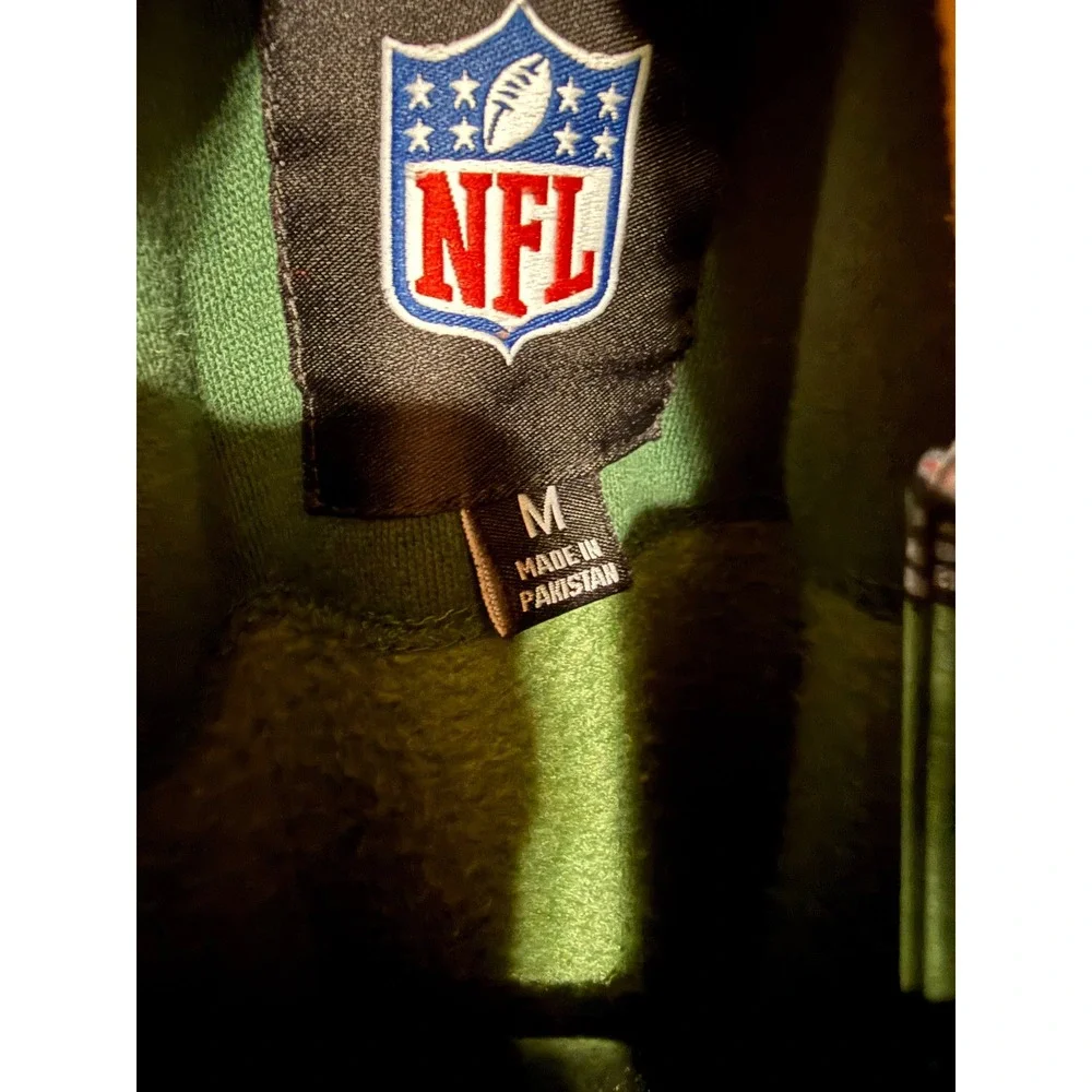 NFL Green‎ Bay Packers Full Zip Hoodie Mens Medium Green Colorblock Broken Zip